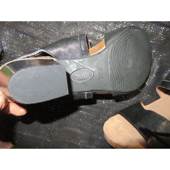 Söfft Milan Blk Italian Leather Gladiator Block heels Open toe Sandals side zip - Picture 12 of 14